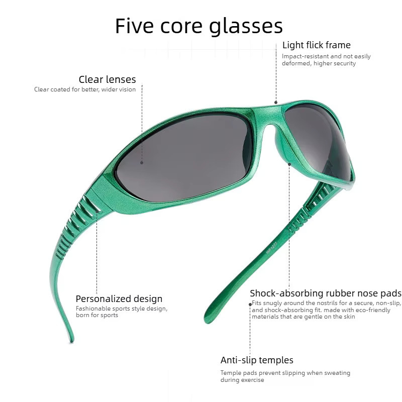 SEAMERGO Sport-Radsport-Sonnenbrille, Vollrand, Schwarz, Grau, Kunststoff - Bild 2