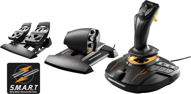 Thrustmaster T.16000M FCS Flight Pack Hotas Flugsimulator-Controller für PC in Schwarz und Orange mit USB-Anschluss - Bild 1