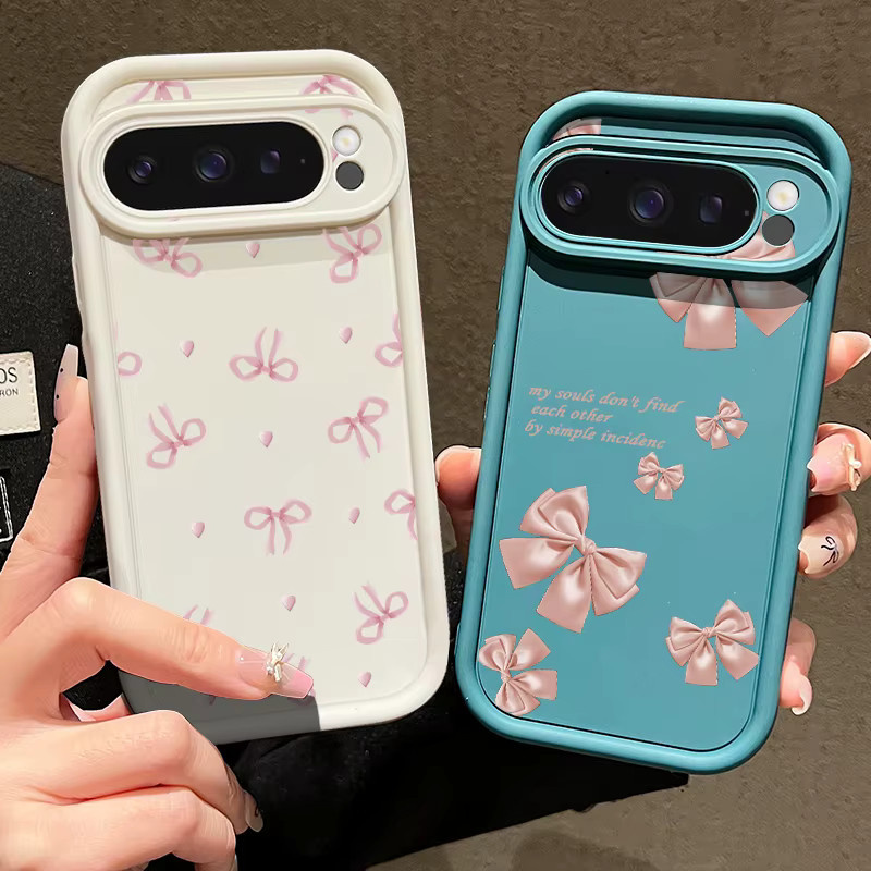 Stoßfeste TPU-Schutzhülle mit rosa Schleifen-Print für Google Pixel 10, 9 Pro XL, 8 Pro, 9A, 8A und 7A - Bild 2