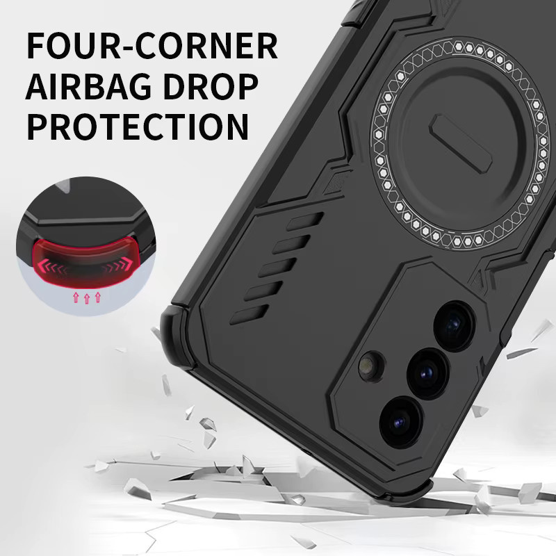 Wärmeableitende magnetische Schutzhülle für Samsung Galaxy A57 A56 A55 A37 A36 A35 A26 A25 A17 A16 A15 5G, stoßfeste Panzer-Rückabdeckung in Purple - Bild 3
