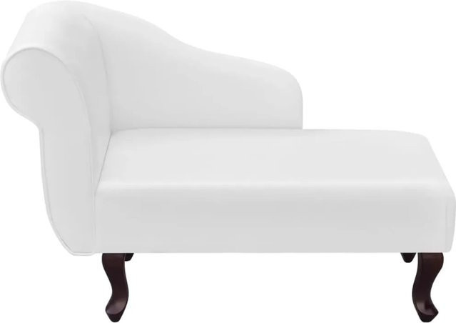 vidaXL Chaiselongue aus Kunstleder in Weiß mit Armlehnen - Bild 1