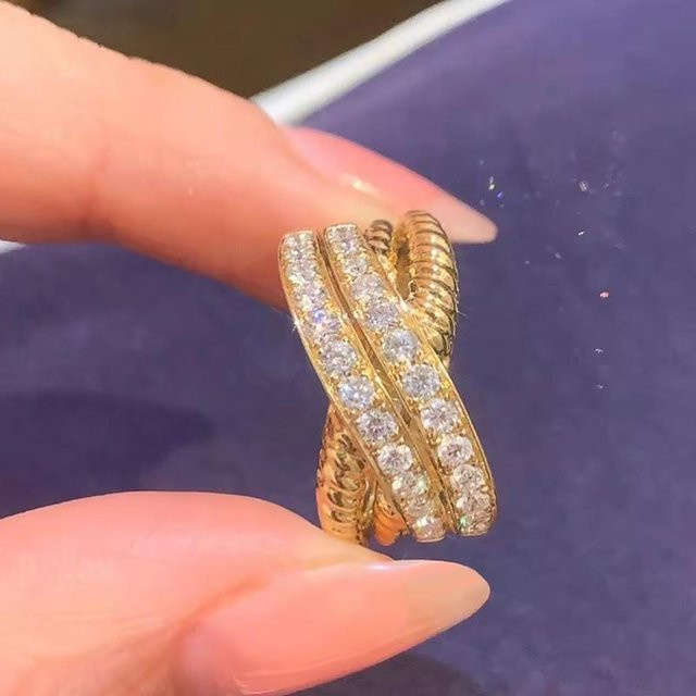 YIRAN Jewelry Ring, Goldfarbe, Kupfer, Zirkonia, Damen - Bild 1