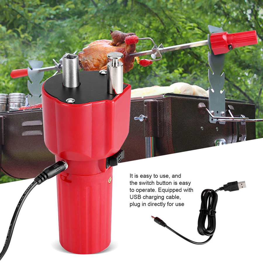 Fishine Grill Rotator Motor BBQ Braten Halterung mit USB Kabel in Weiß - Bild 4