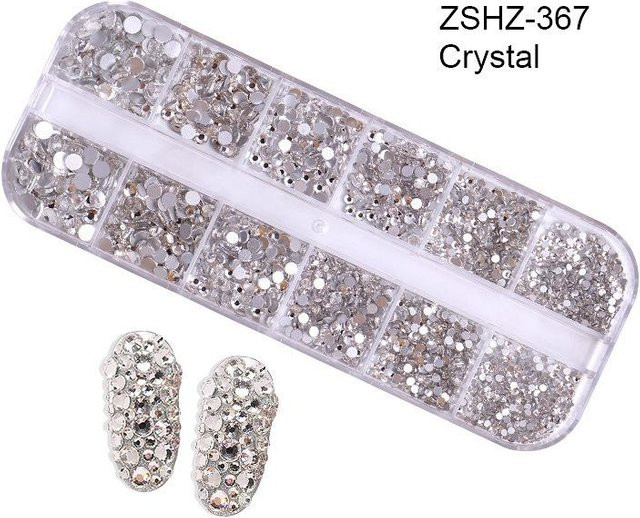 OTRESS Nagelkristalle 3D Nail Art Glas Kristall AB Farbe, 12 Fächer - Bild 1