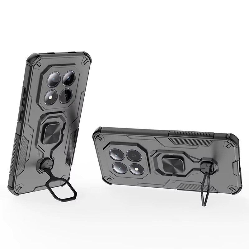 Stoßfeste Magnet-Handyhülle für Xiaomi Redmi Note 15 Pro 4G Plus 5G mit Metallring-Ständer und Kameraschutz in Schwarz und Grün - Bild 2