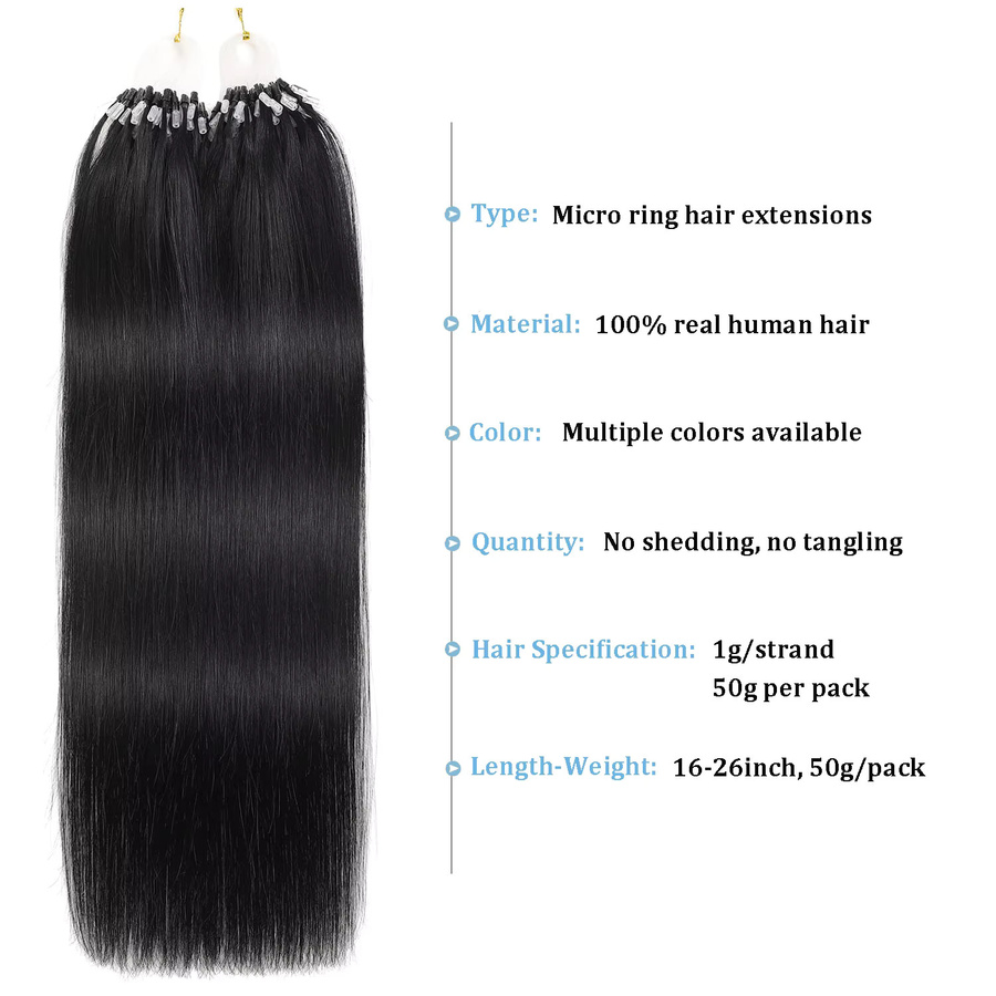 Happy Monday Echthaarverlängerungen, 100 g, brasilianisches Remy-Haar, Schwarz, Damen - Bild 4