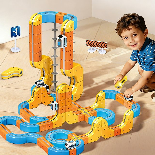 RUIYOROT Magnetisches Eisenbahn-Set, Elektrische Eisenbahn, STEM Lernbaukasten - Bild 1