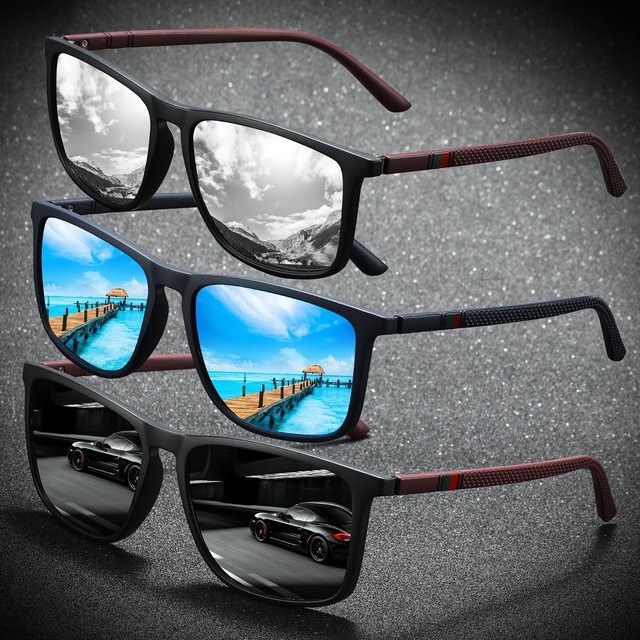 VEGUEROS Sonnenbrille, quadratisch, Vollrand, schwarz, Kunststoff, polarisiert - Bild 1
