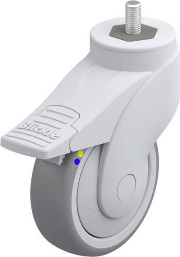 Blickle Kunststoff-Lenkrolle LWGXE-TPA 101XKF-FI-ELS-GSX10 in Silber, Grau oder Weiß mit einem Rad-Durchmesser von 100 mm und einer Tragfähigkeit von max. 70 kg - Bild 1