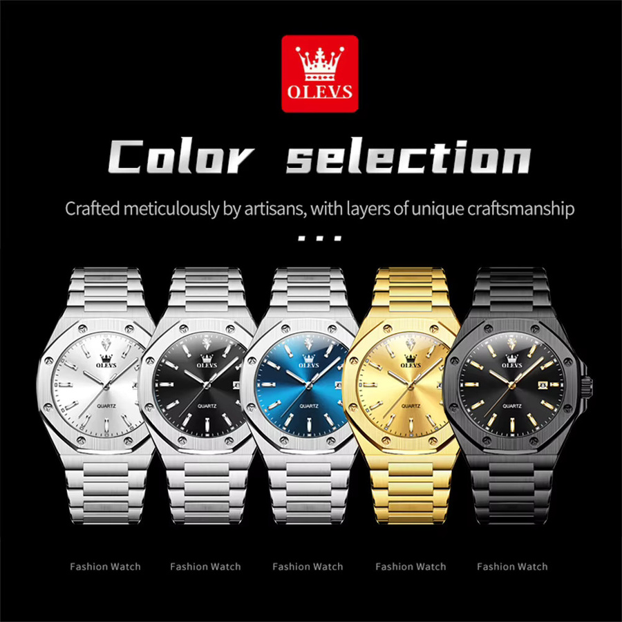 OLEVS Armbanduhr Quarz, Edelstahl, Silber, Herren - Bild 6