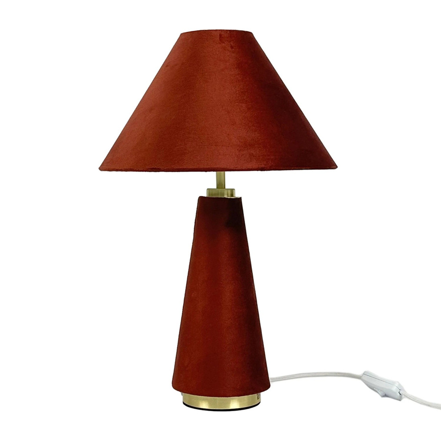 Relaxdays Tischlampe aus Samt in Gold mit Kippschalter, Höhe: 47 cm, Durchmesser: 30 cm - Bild 2