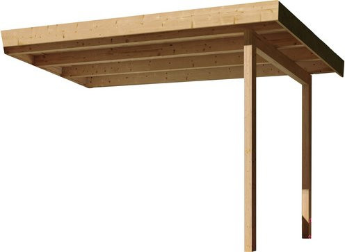 KARIBU Sauna-Anbaudach Kandau aus Holz in Beige, B/T/H: 250 x 210 x 200 cm - Bild 1
