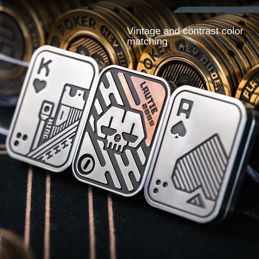 Fidget Schieber Poker A K Metall Schiebekarte EDC Antistress Spielzeug - Bild 2