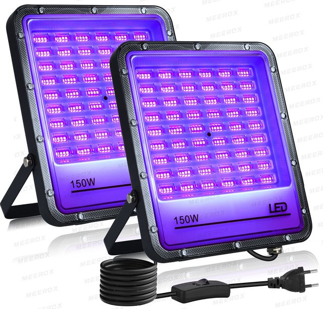 Meerox UV Schwarzlicht LED Flutlicht Outdoor Strahler 395nm in Schwarz - Bild 1
