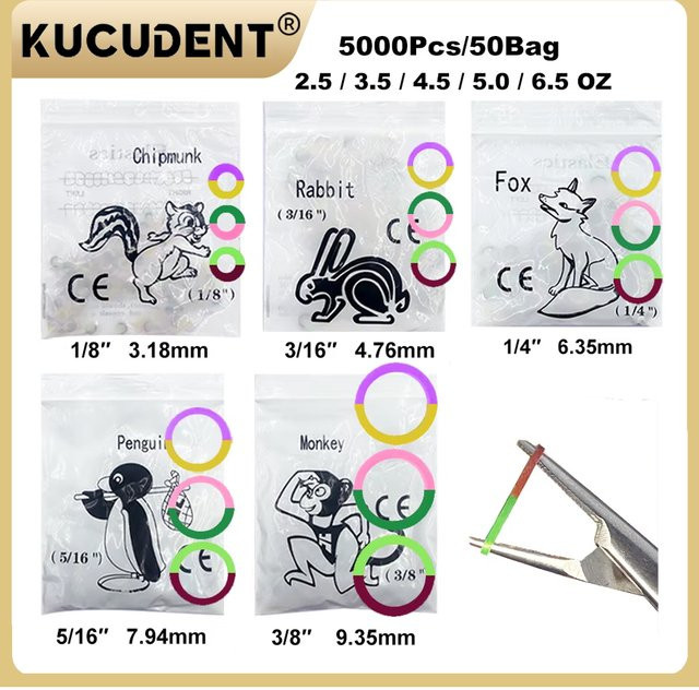 KUCUDENT Kieferorthopädische Elastische Gummibänder, 100 Stück - Bild 1