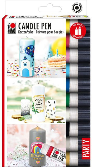 Marabu Candle Pen Set Party Multicolor, 10 x 25 ml Wachsstifte - Bild 1