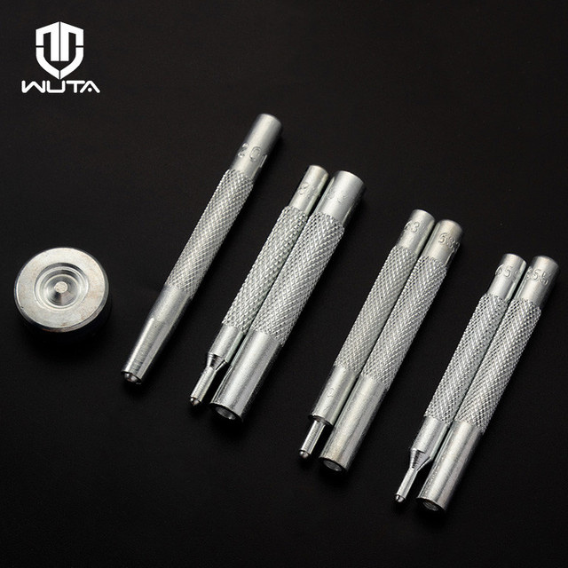 Wuta Punch Fix Tool Set für Druckknöpfe in Silber aus Metall für Leder und Bastelarbeiten (10/12/15mm) - Bild 1