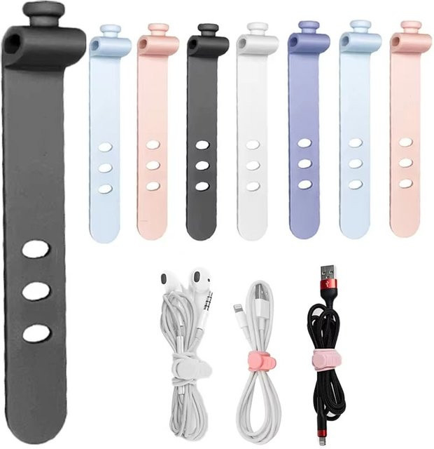 20 Stück Tragbare Wiederverwendbare Silikon Kabelbinder Mrgabwte in Multicolour zur Kabelorganisation für USB-C und Kopfhörer - Bild 1