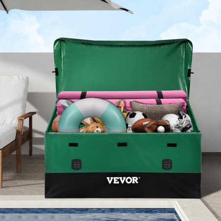 VEVOR Auflagenbox für den Außenbereich aus PE-Plane mit verzinkten Stangen, wasserdichte Gartenbox für Garten, Patio und Camping, B/T/H: 155 x 63 x 75 cm