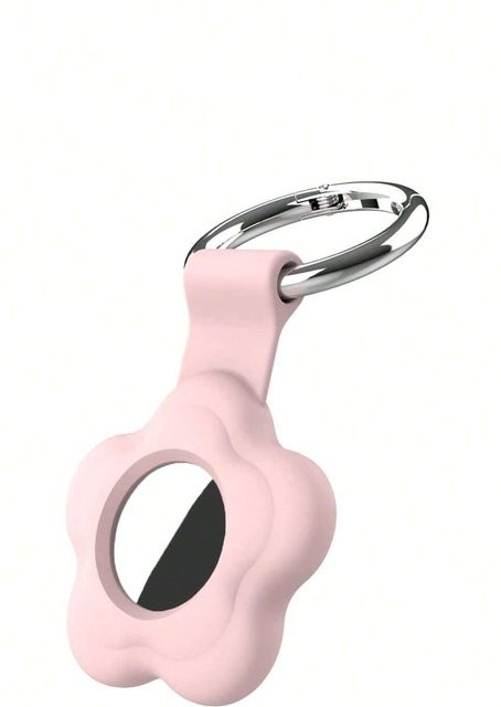 Blumenförmige Silikon-Schutzhülle für Apple AirTag Tracker in Rosa - Bild 1