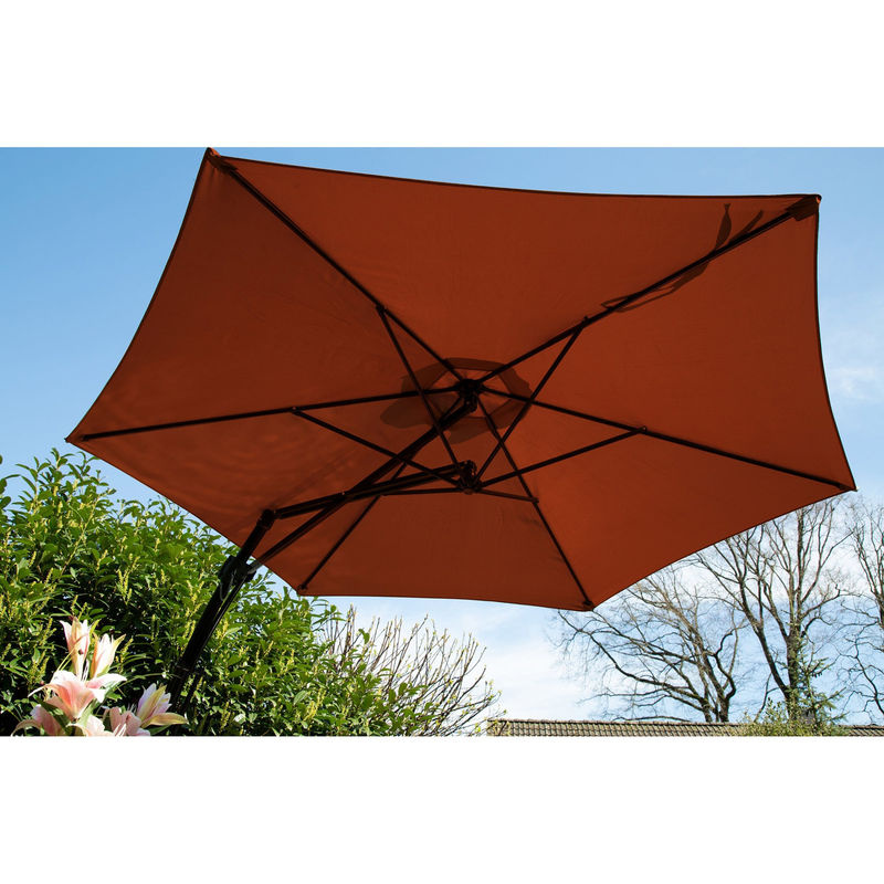Greenday Ampel-Sonnenschirm aus Polyester in Braun - Bild 3