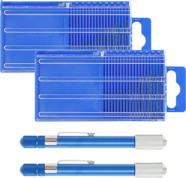 Toorise Pin Vise Handbohrer Set mit 42 Stück Spiralbohrern aus Schnellarbeitsstahl in Blau für Holzbearbeitung und Elektronikreparatur - Bild 1