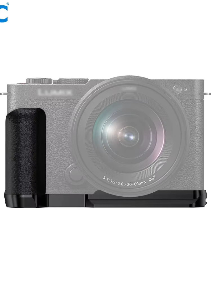 JJC L-förmiger Halterungsgriff für Panasonic Lumix S9 in Schwarz mit integrierter Arca Schnellwechselplatte und L-Mount Anschluss - Bild 4