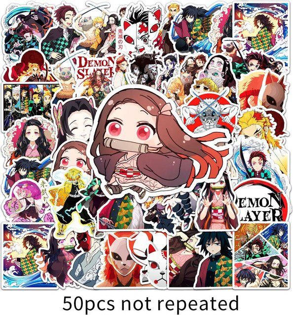 Bandai Anime Dämon Slayer Cartoon Graffiti Aufkleber, 50-teiliges Set - Bild 1