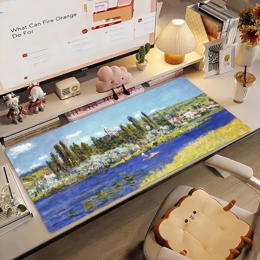 XXL Mauspad Claude Monet Kunstwerk in Multicolour, rutschfeste Schreibtischunterlage aus Gummi für PC und Laptop - Bild 2
