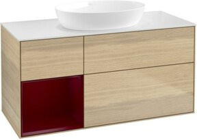 V&B Waschtischunterschrank Finion mit Wandbeleuchtung, Farbe: Weiß, B/T/H: 120 x 50,1 x 50,1 cm - Bild 1