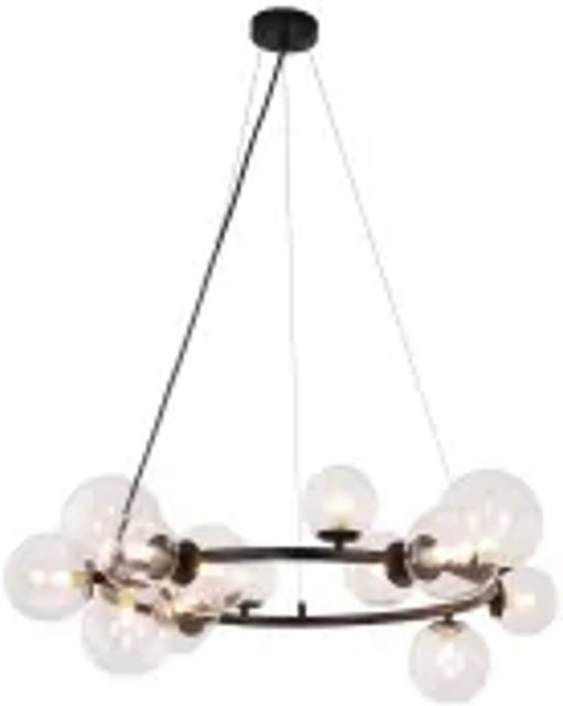 NETTLIFE Pendelleuchte aus Messing und Glas in Gold/Messing und Transparent, höhenverstellbar, modern - Bild 1