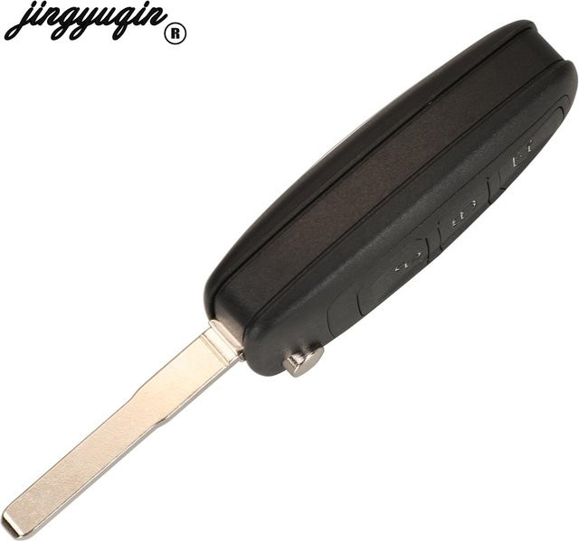 Jingyuqin Flip Remote Auto Key für Ford Tourneo Custom 2015, 3 Tasten, 433MHz, ID49/4D83 Chip, Schwarz - Bild 1