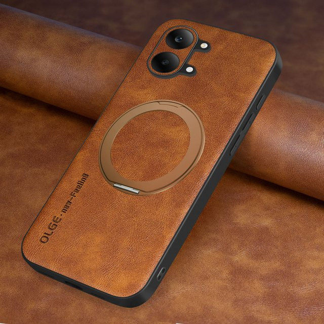 Retro Leder Handyhülle mit magnetischem Ringständer für Xiaomi Poco X8 Pro Max, X7 und F8 Ultra in Grau oder Braun - Bild 1