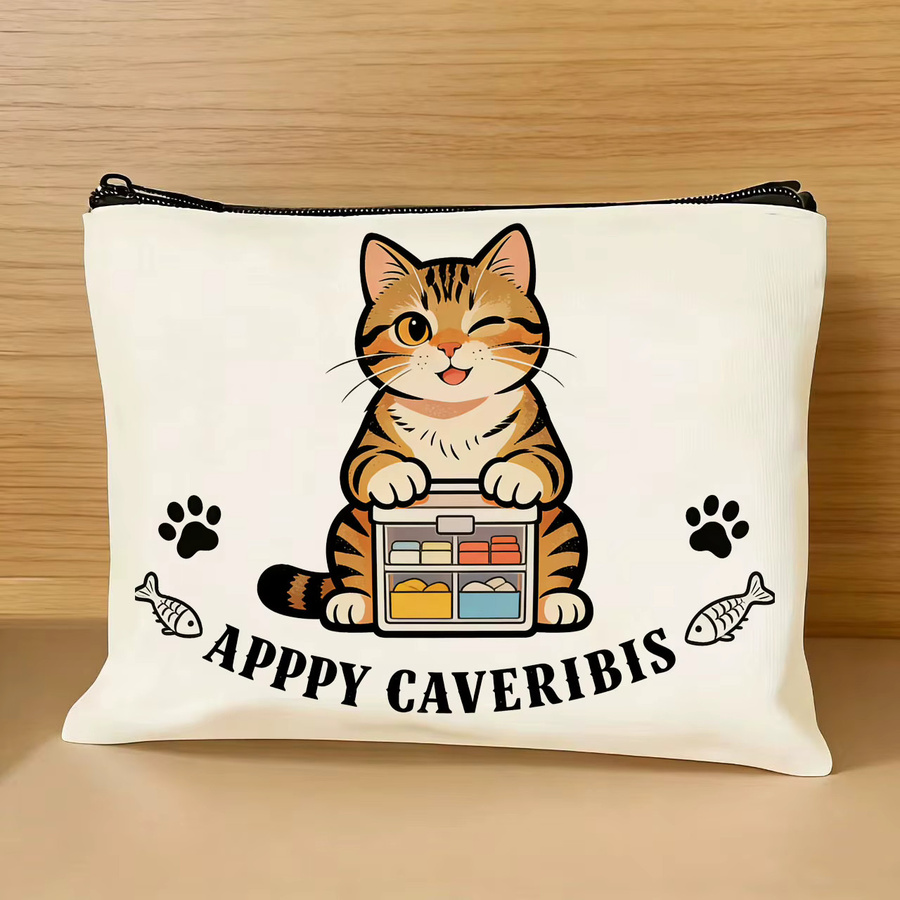 Reisetasche mit Katzenmotiv als Mehrzweck-Aufbewahrungstasche für Make-up oder Federmäppchen - Bild 3