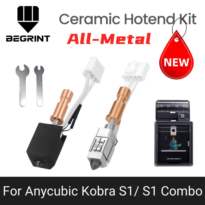 Anycubic Voll-Metall-Hotend-Kit für Anycubic Kobra S1 / S1 Combo mit 100K Keramik-Heizdüse ohne PTFE für 3D-Drucker-Teile - Bild 6