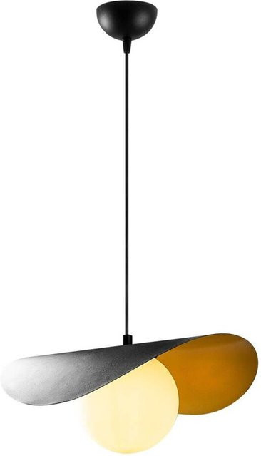 Opviq Pendelleuchte Vatoz in Weiß und Schwarz aus Metall und Glas, E27, Höhe: 105 cm, Breite: 38 cm, Tiefe: 38 cm - Bild 1