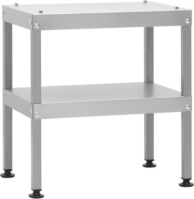 vidaXL Grilltisch mit Räucherkammer aus verzinktem Stahl in Schwarz und Silber, B/T/H: 40 x 28 x 44,5 cm - Bild 1