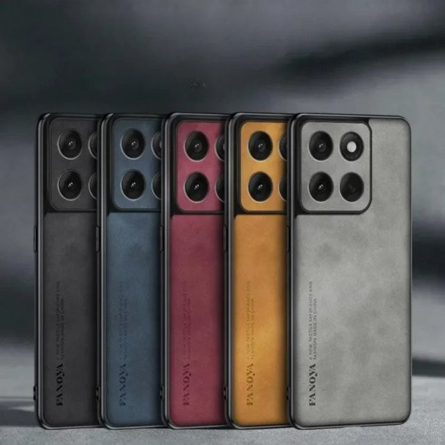 Stoßfeste Leder-Handyhülle für Motorola Moto G86 G15 Power G85 G75 G56 G55 G35 G15 G05 in Schwarz mit mattem Finish - Bild 1