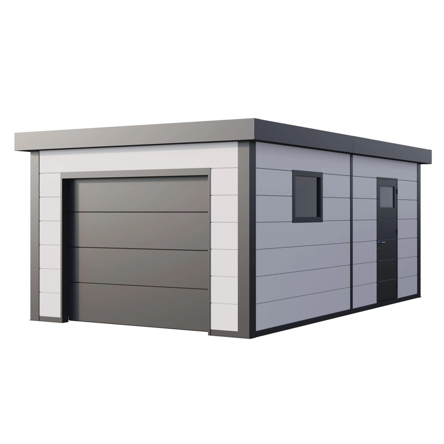 Telluria Garage Classico aus verzinktem Stahl in Weiß, B/T: 358 x 628 cm - Bild 2