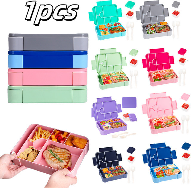 YOCITY Bento Lunch Box mit Unterteilung, pink, mikrowellengeeignet und auslaufsicher - Bild 1