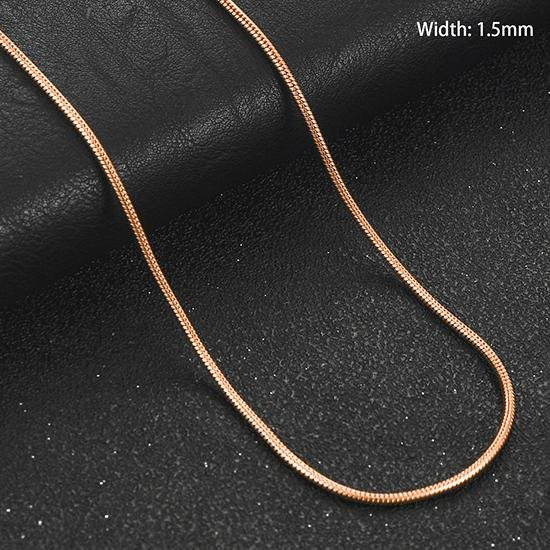 YULIN Halskette Edelstahl, Roségold, Schlangenkette, 76 cm, Unisex - Bild 1