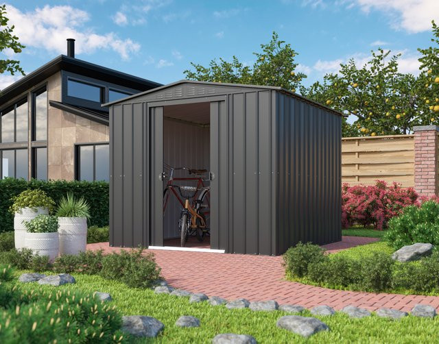 Globel Industries Gerätehaus Gartenmanager Dream 88 aus Stahlblech, anthrazit, 6,05 m² - Bild 1