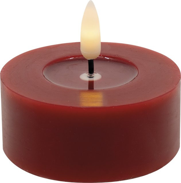 2er-Set LED Teelicht WINTER in Rot mit Timer und Flackereffekt aus Echtwachs - Bild 1