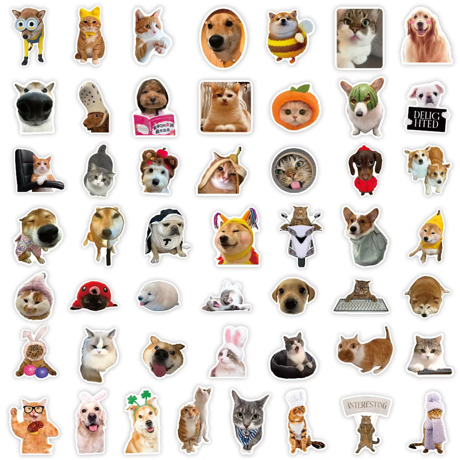Charile Katzen- und Hundeaufkleber, Tier-MEME Dekorations-Sticker, 10-teiliges Set - Bild 3