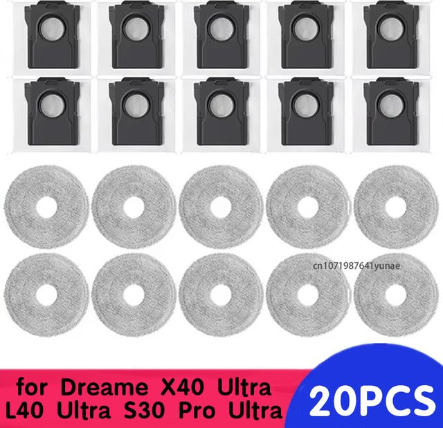 Mopp-Tuch Zubehör kompatibel mit Dreame X50 Ultra, X30 Ultra, X40 Ultra, L10s Pro Ultra, L10s Plus, L30s Ultra und L40 Ultra sowie Staubbeutel - Bild 1