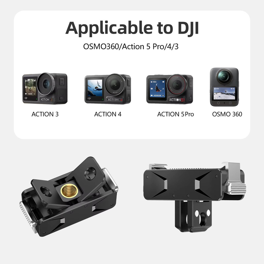 DJI Schnellverschluss-Magnetadapterhalterung in Schwarz für OSMO Action 3 4 5 Pro und OSMO 360 mit 1/4 Zoll Schraube - Bild 5