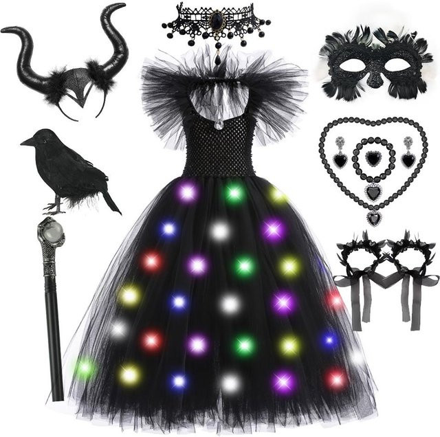 ollobebe Fantasy Schwarze Hexe Kinder Kostüm, Set / Bundle, Schwarz - Bild 1