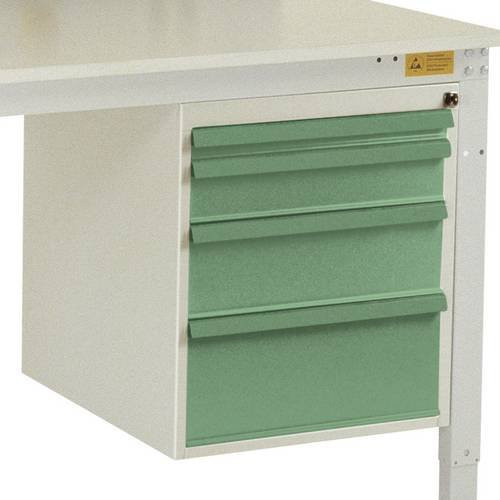 Manuflex LZ4763.6011 ESD-Gehäuse-Unterbau in Stahl mit 4 Schubfächern, Nutzhöhe: 500 mm, für Tischtiefe: 1000 mm - Bild 1
