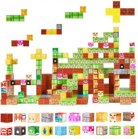 VEVOR Magnetblöcke STEM Montessori Magnetische Bauwürfel 100-teiliges Set ab 3 Jahren - Bild 1
