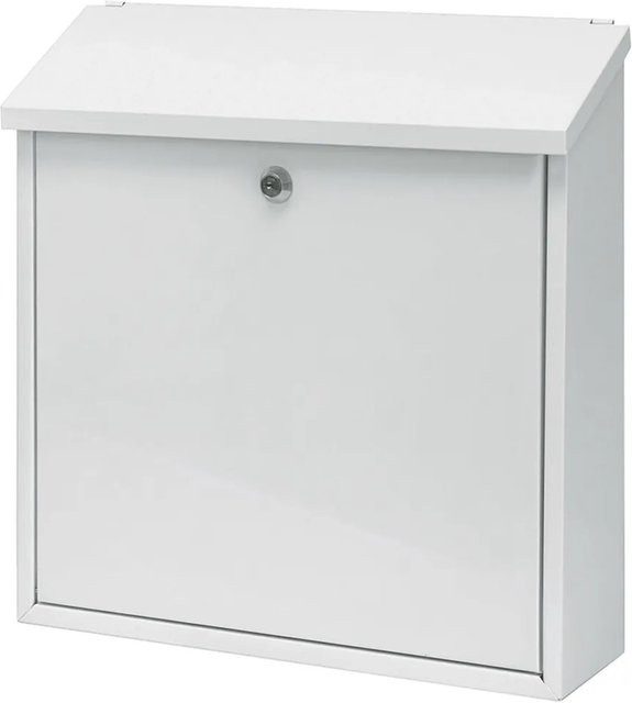 PROREGAL Wandbriefkasten Malagan mit Zylinderschloss in Weiß, H x B x T: 37 x 37 x 11,5 cm, Einwurfsöffnung: 35,8 x 4 cm - Bild 1